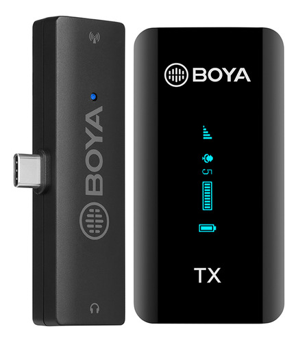 Sistema Microfone Lapela Boya By-xm6-k5 2.4g P/usb-c Preto