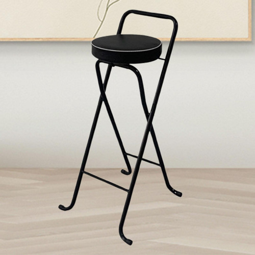 Taburete De Bar, Taburete Alto, Asiento Negro De Tubo Negro