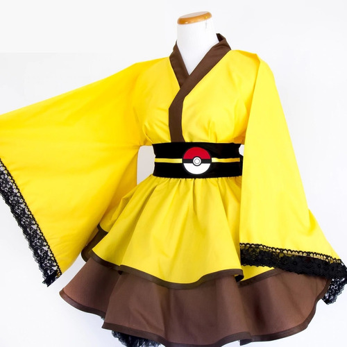  Yukata Pokemon Pikachu Cosplay Disfraz Kimono Japones