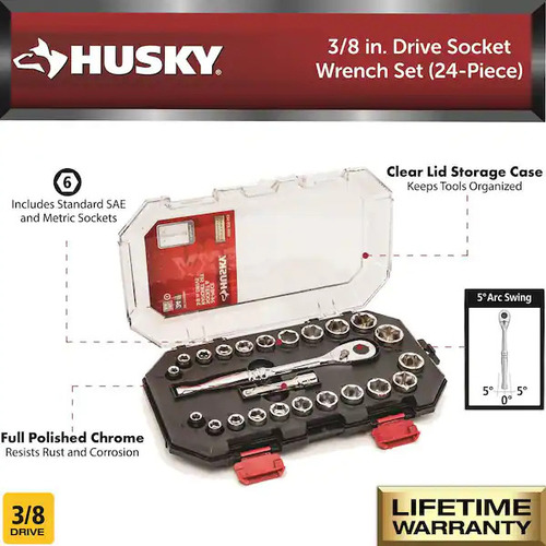 Juego De Dados Y Matraca, 24 Pzs. Husky Std Y Mm (Usado)