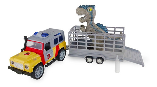 Camioneta Luz Sonido Transportadora De Dinosaurio Con Vapor Personaje Dinosaurio Gris