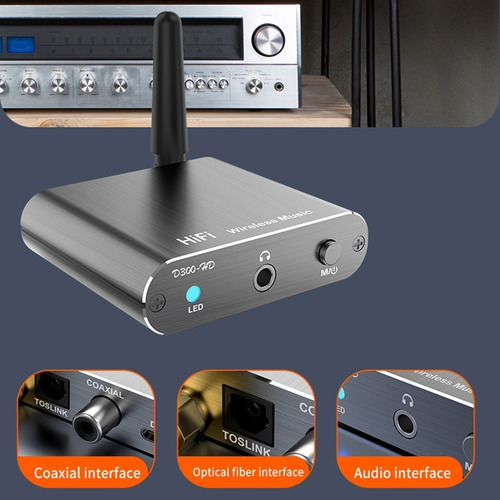 . Adaptador Receptor De Audio Bluetooth Aptx-hd, Óptico