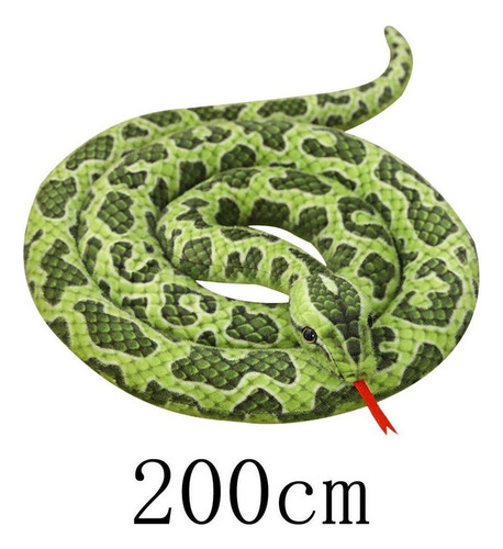 Brinquedo Cobra De Brinquedo Animal De Pelúcia Verde 200cm