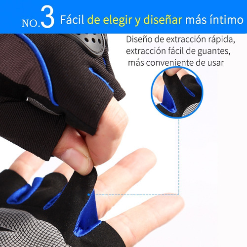 Imagen 4 de 10 de Guantes Tácticos Para Gimnasio, Pesas Unisex Azul, L