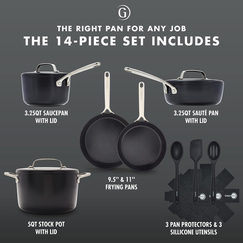 Greenpan Gp5 Hard Anodized Advanced Healthy Ceramic Nonst...
