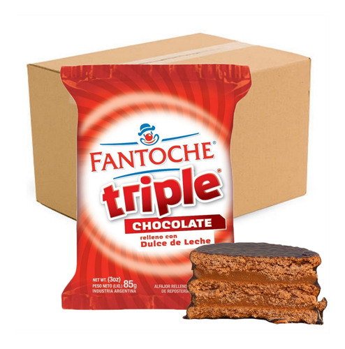 Alfajor Triple Chocolate Fantoche 24u X 85g - Cotillón Waf