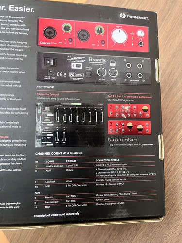 Interface De Áudio Thunderbolt Focusrite Clarett 2pre (Usado)