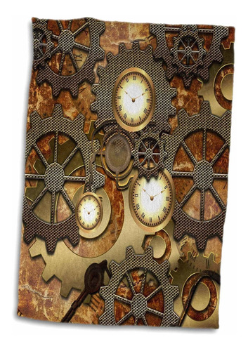 Toalla De 3d Rose Steampunk Clocks Ge  En Diseño Dor...