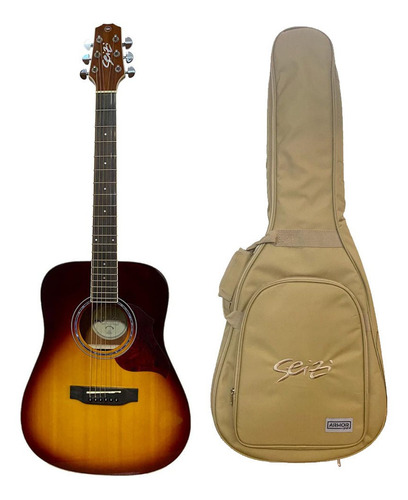 Violão Seizi Folk Mini Tokyo Brown Burst + Bag