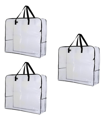3 Bolsas Plegables Para Juguetes Con Asa Y Cremallera,