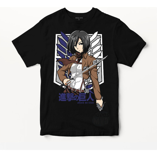 Remera Attack On Titan Mikasa Ackerman (negra:) Ideas Mvd