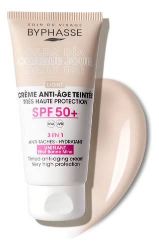 Protector Solar Crema Antiedad Spf 50+ Byphasse 50ml Light