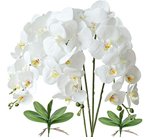 Fagushome 32  Artificial Phalaenopsis Flowers 4 Pcs With 2 B