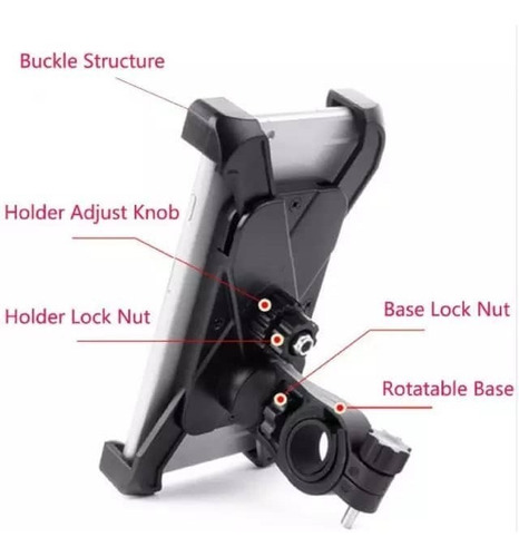Imagen 5 de 7 de Base Porta Celular Para Moto Rotación 360 Tienda Chacao