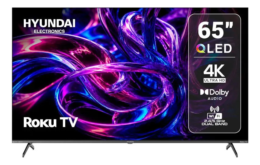 Pantalla Hyundai 65 Smart Tv Hyled6516qr Roku 4k Uhd Qled