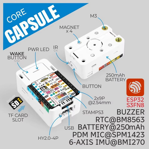 Placa De Desarrollo Iot Integrada Multifunción M5capsule Con