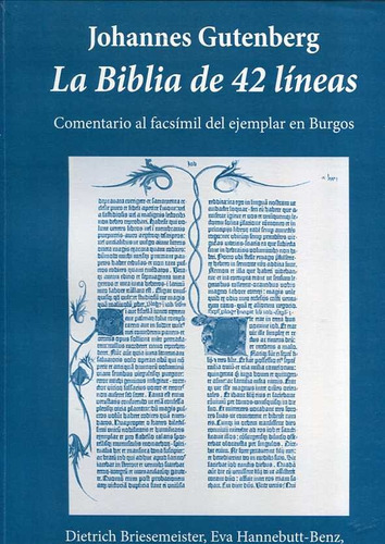 La Biblia De 42 Lineas, de Johannes Gutenberg. Editorial Vicent Garcia Editores, tapa blanda en español