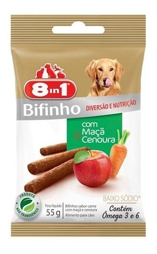 Bifinho Para Cães Sabor Maça E Cenoura 8in1 - 55g