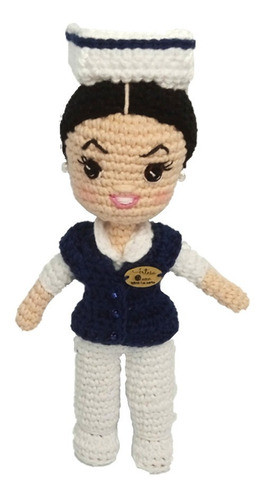 Muñeca Enfermera Amigurumi Tejida A Crochet De 20cms Altura