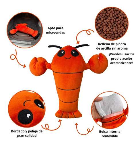 Peluche Para Cólicos Caliente Microondas Langosta Térmico