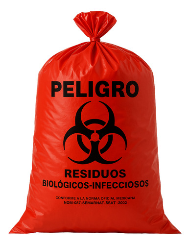 Bolsas Para Residuos Peligrosos Rpbi 50x70cm Rojo Pack 1 Kg