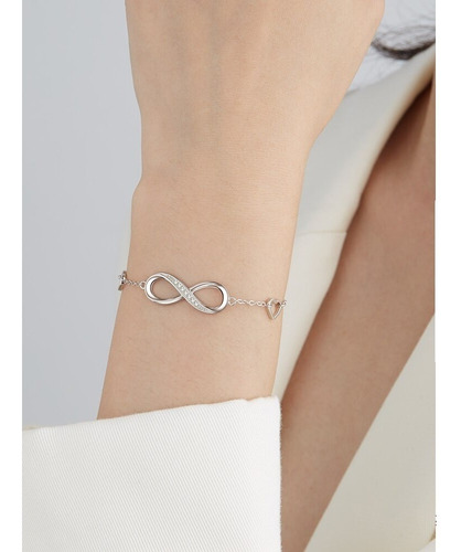Pulsera De Plata Esterlina S925 Con Circones - Amor Infinito