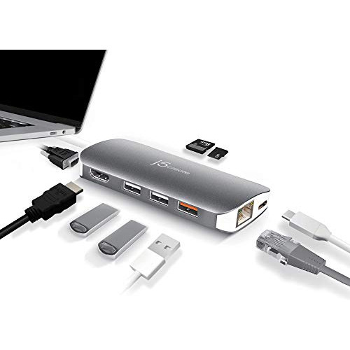 Adaptador J5create Usb C Hub, Multimonitor, 10 En 1, Puerto