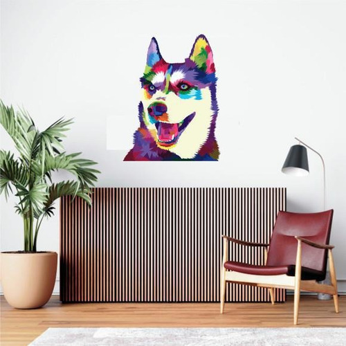 Adesivo Decorativo Autocolante Husky Color Pet 50x60cm
