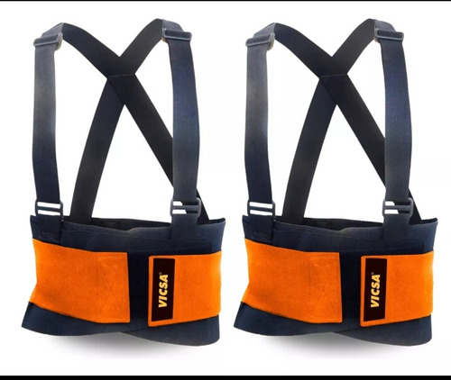 Cinta Ergonômica Vicsa Com Suspensório Preta Refletiva Xg