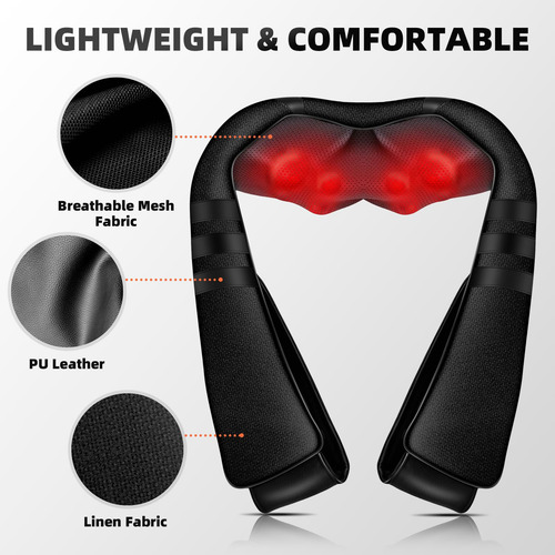 Masajeador Shiatsu De Cuello Y Espalda Con Calor Modelo 3d Color