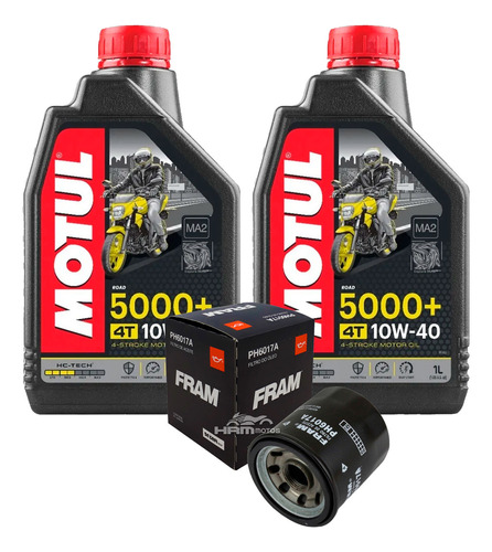 Kit 2 Lts Motul 5000+ 10w40 E Filtro De Óleo P/kawasaki