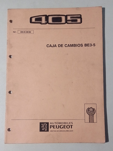 Manual Taller Peugeot 405 Caja De Cambios Be 3-5
