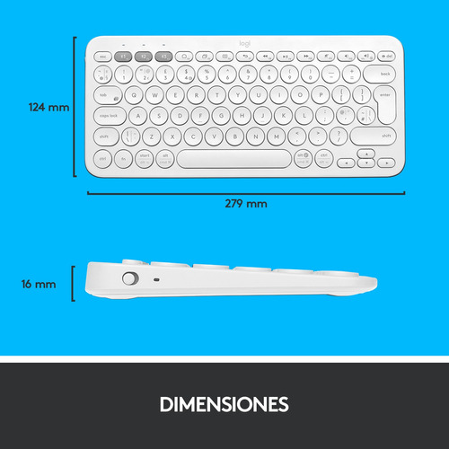 Combo Logitech Mouse M350s+teclado Bt K380s+totebag Blanco
