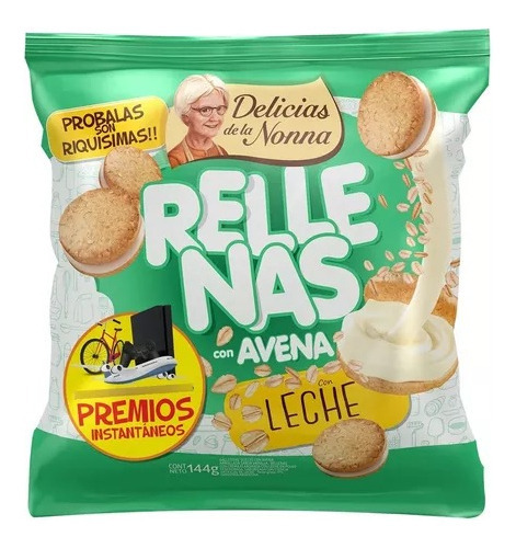 Nuevas! Galletitas Avena Rellenas Leche Delicias De La Nonna