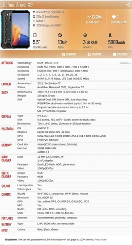 Ulefone Armor X9 3gb 32gb Dual Sim Duos