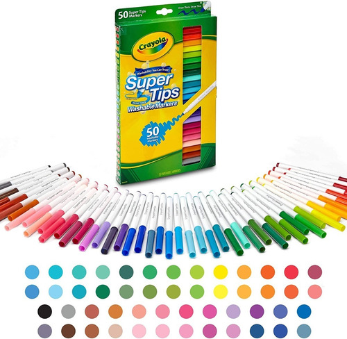 Marcadores Crayola Super Tips De 50 Unidades