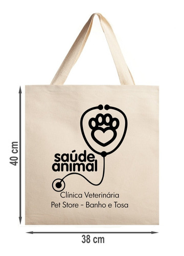 50 Sacolas 38x40 (ecobag) Personalizadas Tecido Algodão Cru
