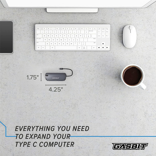 Hub Usb-c 8 En 1 Gasbit A Hdmi Usb 3.0x3 Lector Sd Ethernet
