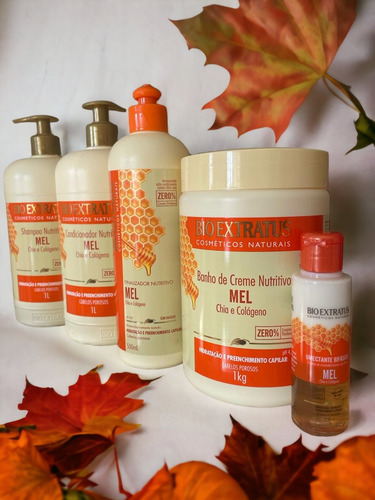 Kit 1 Shamp 1 Cond 1 Banho 1l 1 Final 500ml 1 Fix 55ml Mel