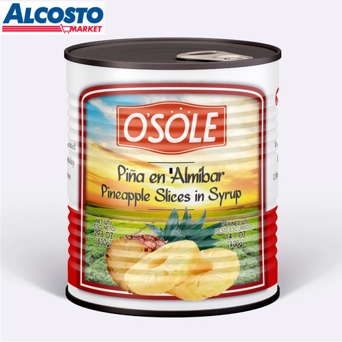 Imagen 2 de 2 de Piña En Almibar Osole 830 Gr (lata) - 004660.94