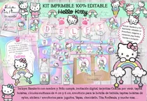 Comprar Kit Imprimible Candy Bar Hello Kitty Pastel 100% Editable