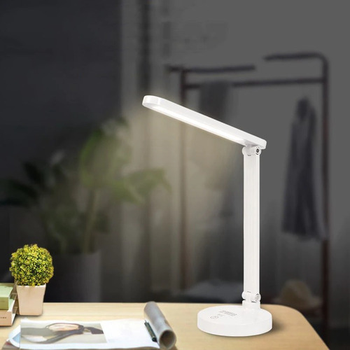 Luminária Abajur All White Led 6000k Botão Touch Quarto Mesa Cor da cúpula Branco Cor da estrutura Branco
