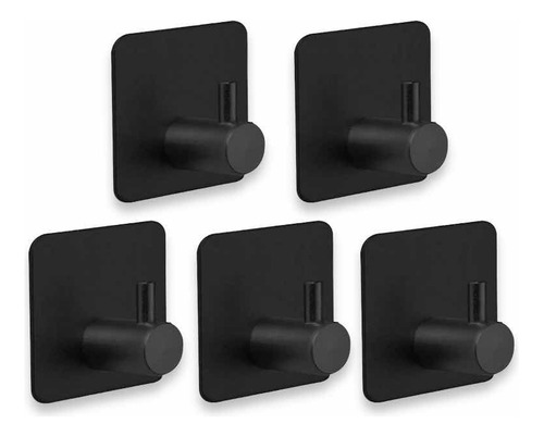 Perchero Soporte Gancho Pared Autoadhesivo Metal Pack X 5