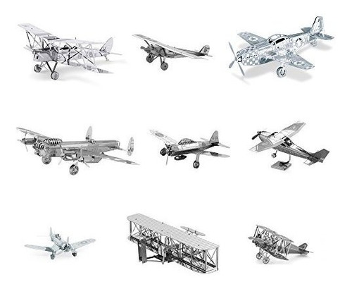 Kits De Modelo 3d De Tierra Metal Conjunto De 9 Aviones Spir