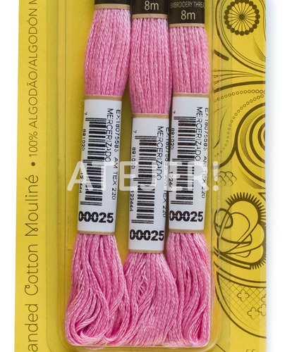 Imagen 6 de 6 de Hilo Para Bordar Mouline Blister X 3 Madejas Mismo Color