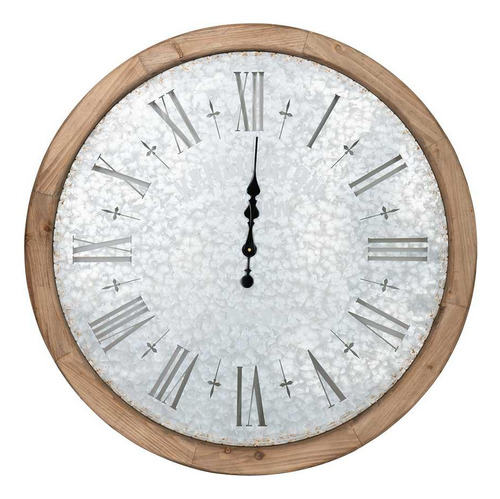 Reloj De Pared Decorativo De Madera Y Metal Rústico