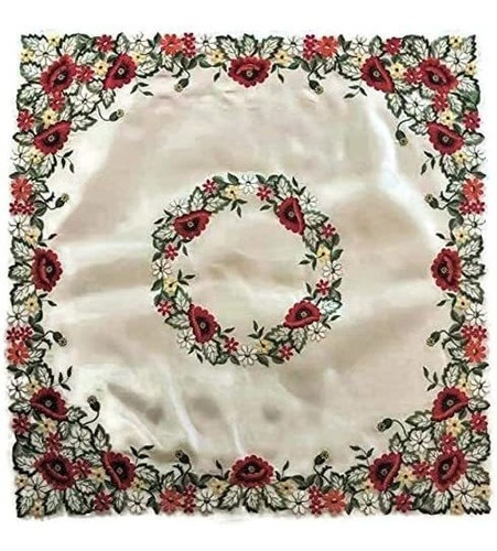 Doily Boutique Mantel O Table Topper Square Bordado Con Flo