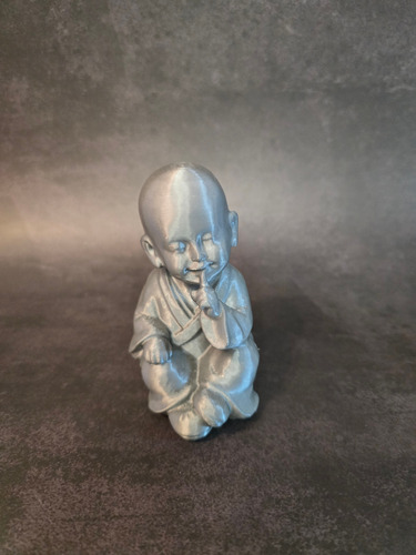 Estatuas Buditas Ciego Sordo Mudo Sabios Budas Set X3 Deco Plateado