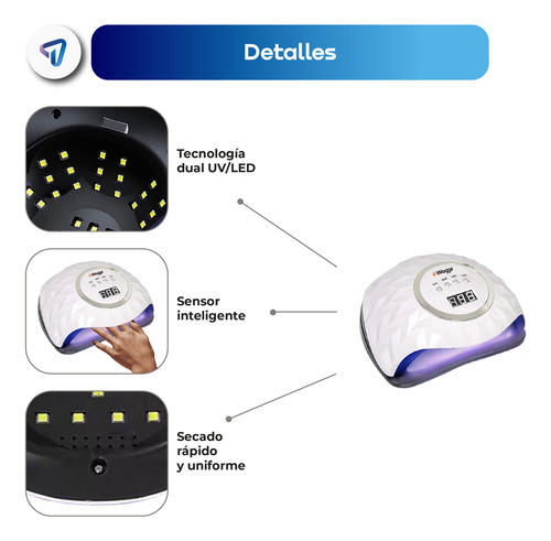 Cabina De Uñas Tecnologia Lampara Dual Uv Led 268w Waggs