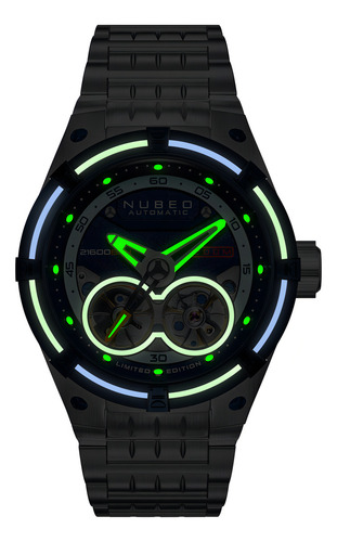 Reloj Pulsera Nubeo Nb-6070-66 Con Correa De Acero Inoxidable Color True Blue